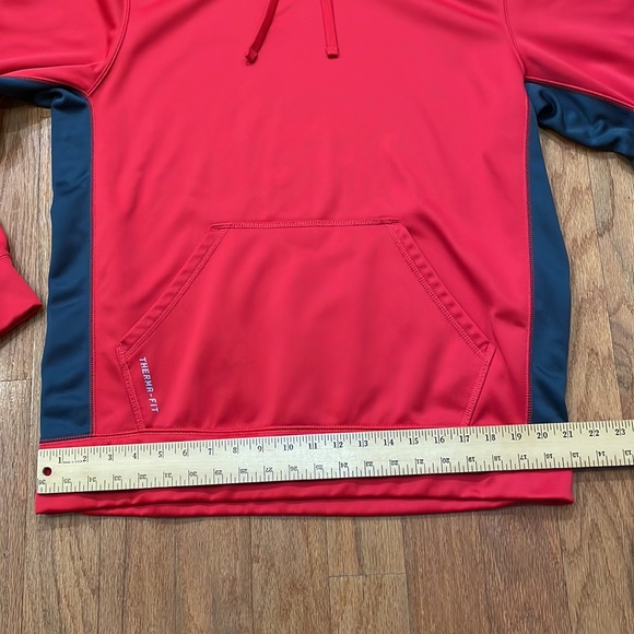 Therma-Fit Nike Size Large Red and Gray Hoodie Sweatshirt Kangaroo Pocket - Picture 6 of 13